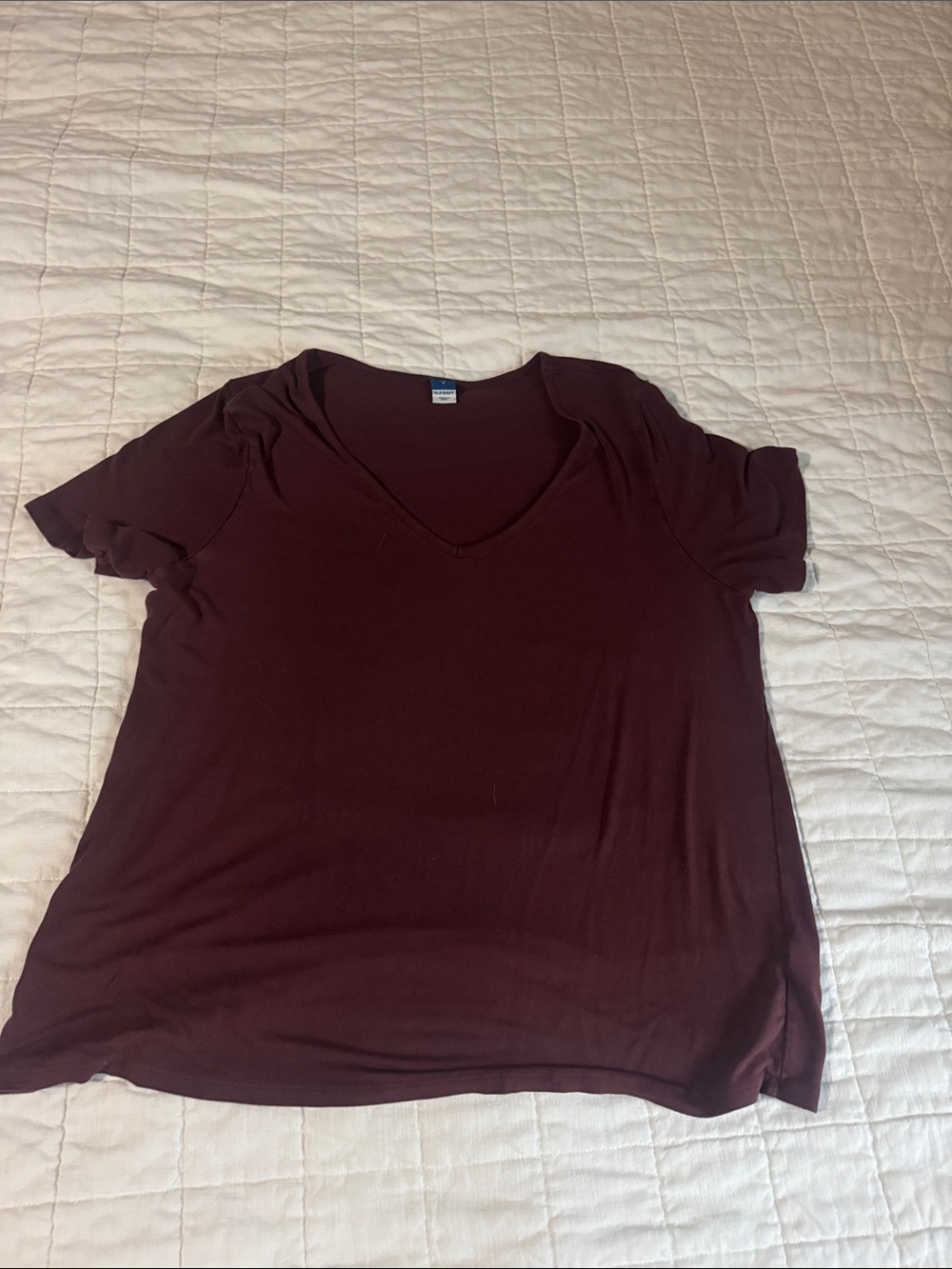 Old Navy V-Neck Short Sleeve Tee - Burgundy